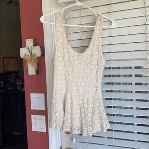 Peplum cream Urban Outfitters lace tank